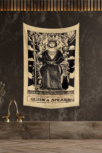 Tarot Card Queen Of Spears Wall Cover Carpet 140x100 Cm-70x100 Cm