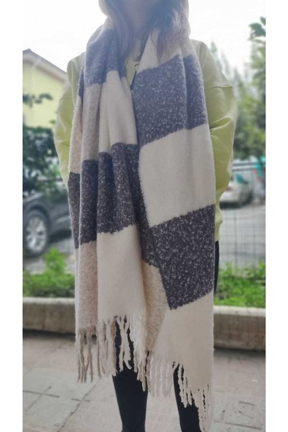 Soft Textured Boucle Shawl Scarf