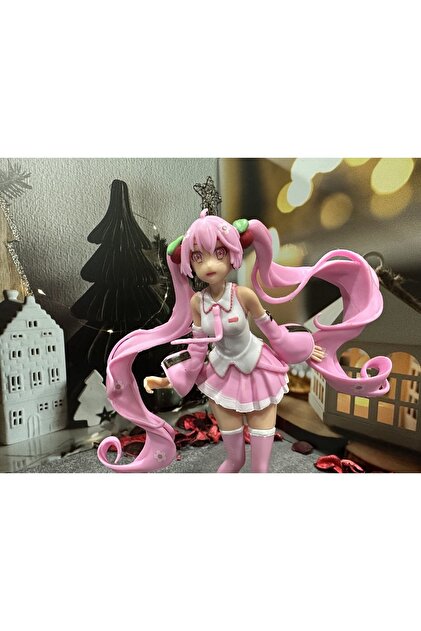 BENT Hatsune Miku Anime Pembe Sakura (15cm) Aksiyon Figür Oyuncak