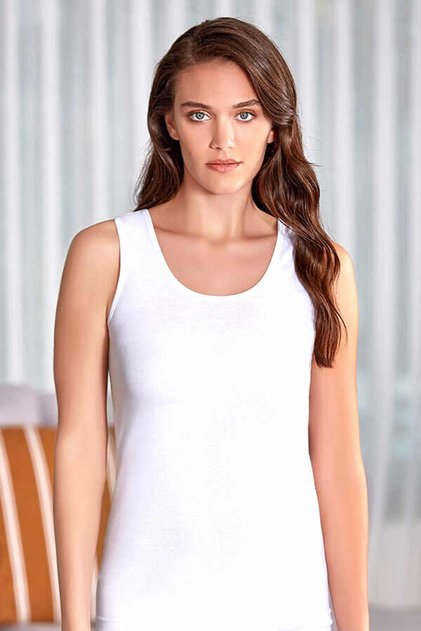 2037 Women's Thick Strap Ribbed Undershirt 3 Pack