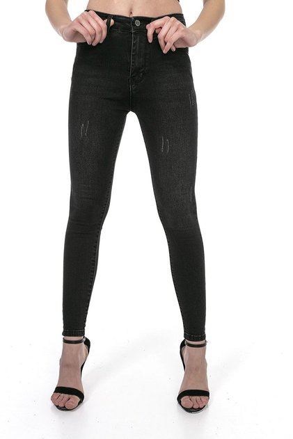 Lina Tess Gold Women's Non-Fading Black Nails Skinny High Waist Jeans Trousers (fitting)