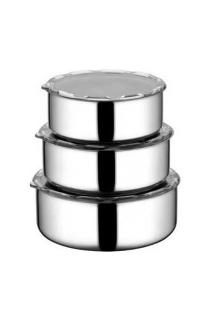 Inter Steel 3-Piece Storage Container with Transparent Lid