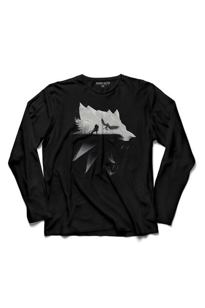The Witcher Avatar Wild Hunt Online Game Wolf 2 Long Sleeve T-Shirt