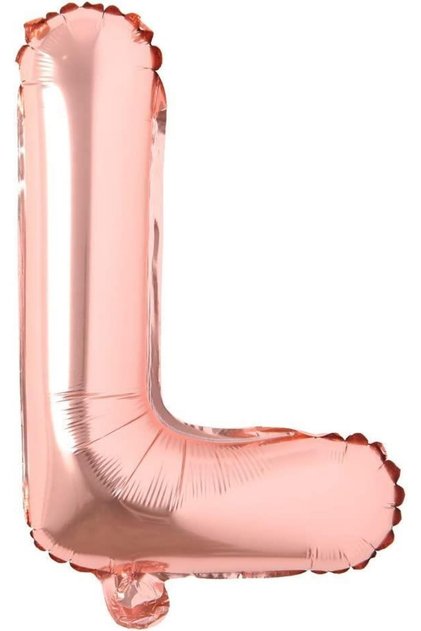 L Letter Rose Gold Foil Balloon 16 Inch 40 Cm