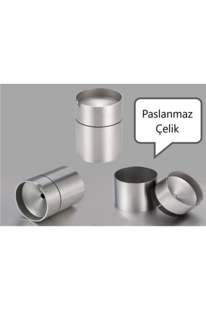 Dekoratif Paslanmaz Çelik Küllük H : 9 Cm Iz Bırakmaz
