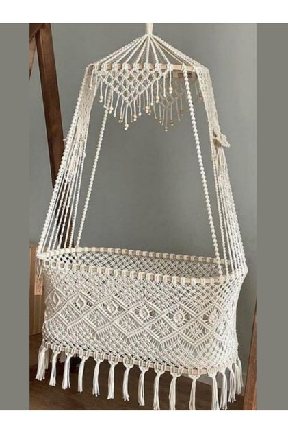 Makrome Sallanan Beşik "eda"100x50x45cm