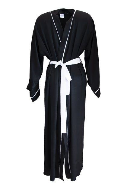 Black Satin Men's Dressing Gown