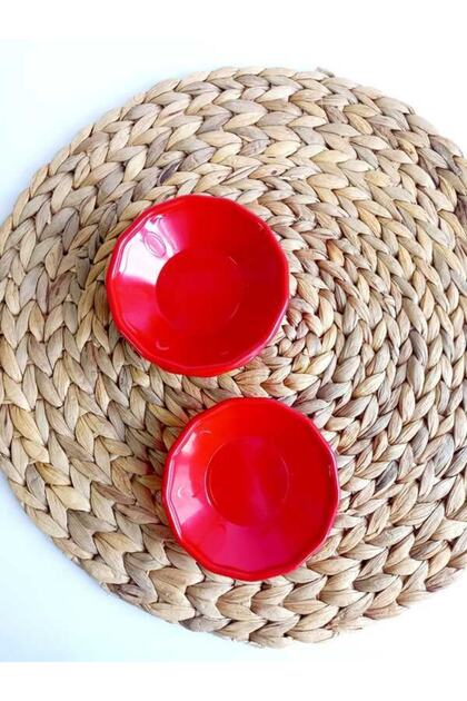 Tea Plate Set of 12 Tea Cups and Saucers Red
