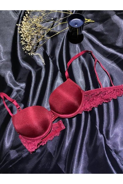 Kadın Bordo Push Up Double Sütyen