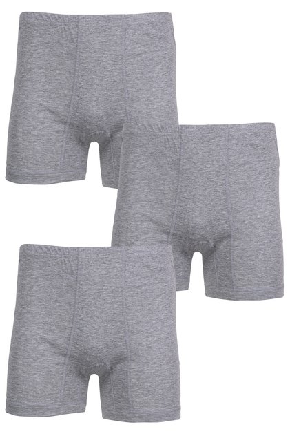 3-Piece Men's Gray Melange Cotton Soft Seamless Breathable Boxers