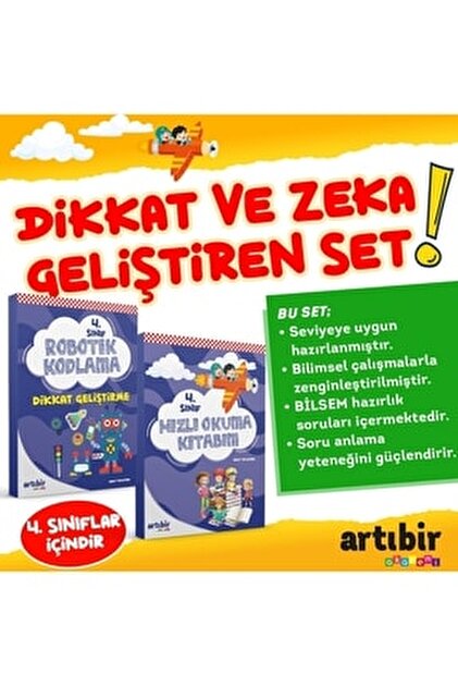 Artıbir Yayınları 3 Sınıf Dikkat Ve Zeka Geliştiren 2'li Set
