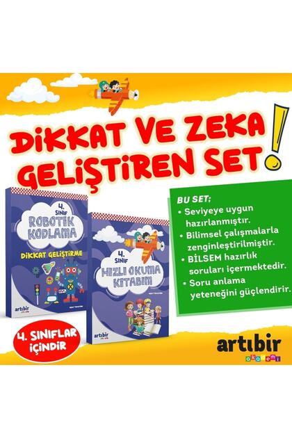 Artıbir Yayınları 4 Sınıf Dikkat Ve Zeka Geliştiren 2'li Set