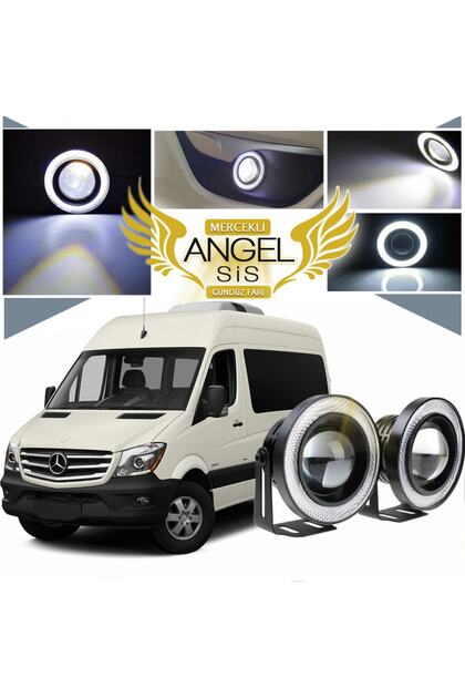 Mercedes - Benz Sprinter Uyumlu, Universal Mercekli Led Angel Sis Farı, 76mm Beyaz Renk