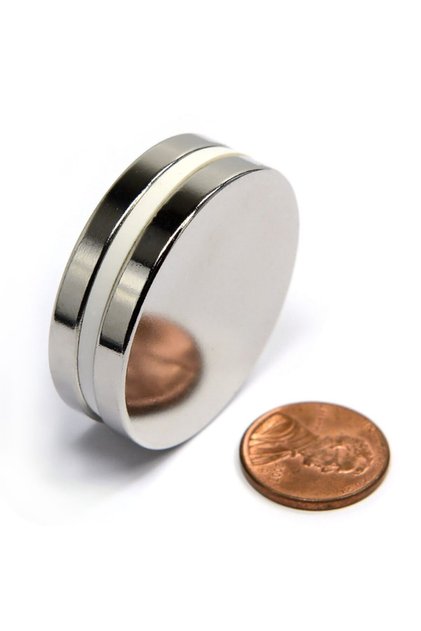 2 Adet Çap 30mm X Kalınlık 5mm Yuvarlak Güçlü Neodyum Mıknatıs