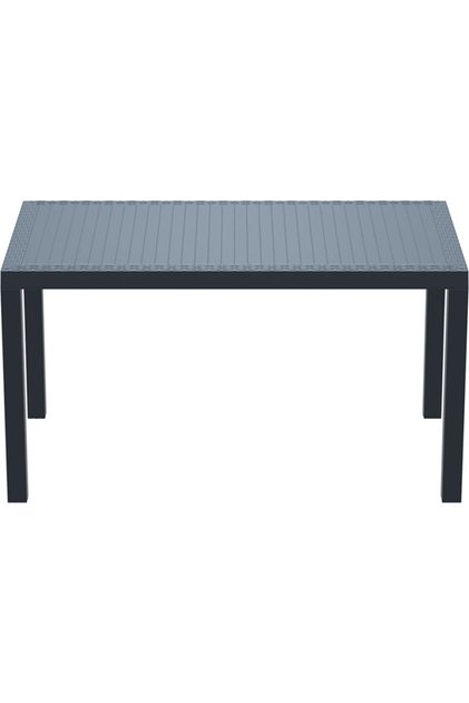 Rattan Orlando Masa Teras Bahçe Masası 140 Cm Koyu Gri