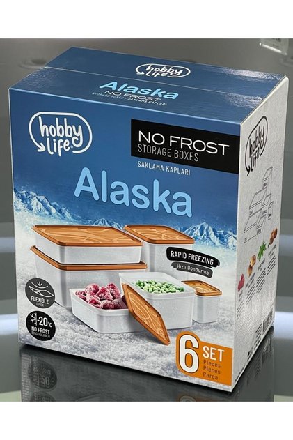 Alaska Freezer Storage Container Set of 6 Orange