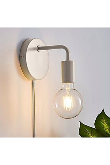 Retro Metal Rustic Wired White Wall Sconce with Switch