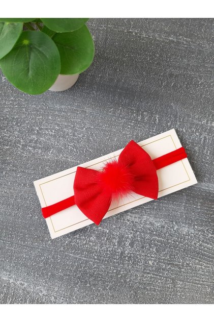 Baby Girl Pelis Detailed Red Bow Bandana