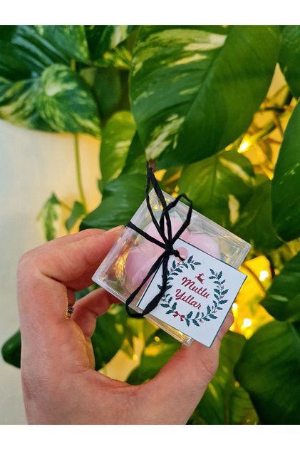 Christmas Gift Pink Small Bubble Handmade Decorative Design Candle with Note Box