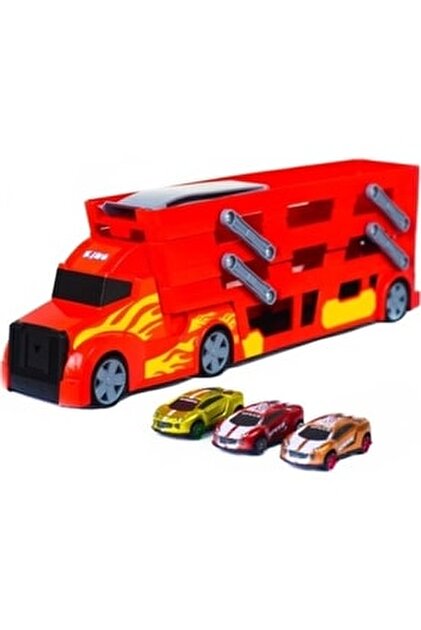 King Toys 3 Katlı Sürat Yarış Pisti 3 Arabalı Transporter Rampalı