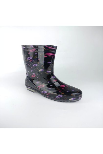 Women's Purple Color Floral Work Vineyard Garden Rain Boots