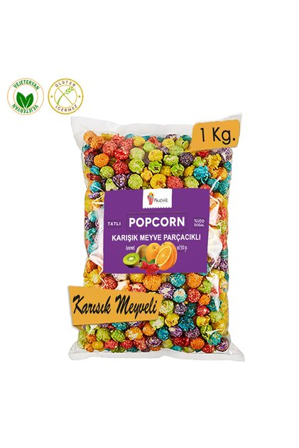 Caramel Popcorn / Popcorn with Mixed Fruit Particles 1 Kg.