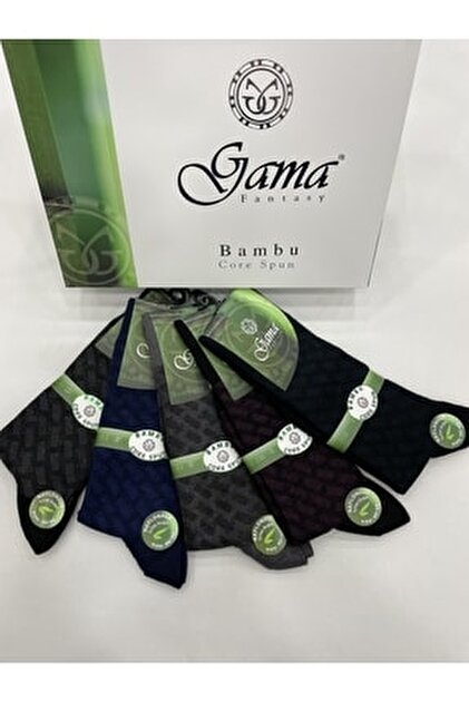 Gama Çorap 6 Adet Bambu %100 Doğal Naylonsuz Siyah Laci Gri Kalın