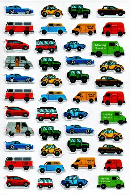 Sticker Kabartmalı A4 Boyutunda Stiker Defter, Planlayıcı Etiket, (lim079) - Mini Arabalar