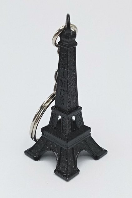 Paris Eiffel Tower 3d Metal Keychain Black