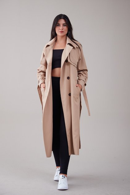 Cool Kadın Vizon Oversize Trençkot