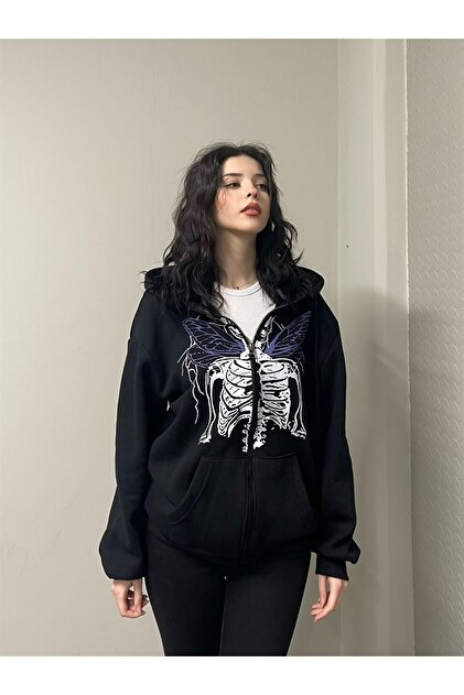 Gofeel Yıldız Detaylı Unisex Premium Zip Hoodie - Fiyatı, Yorumları
