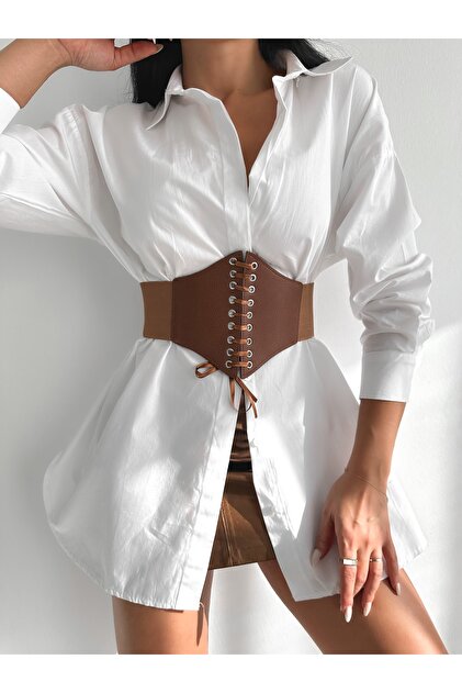 tan corset belt