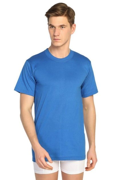 Poky Men's Crew Neck Half Sleeve Combed Cotton 6-Piece Undershirt Undershirt