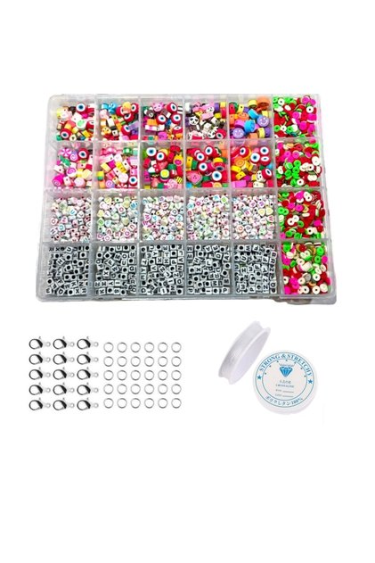 Jewelry Making Set - Fimo Figured Beads (160 PCS) Letter Beads (700 PCS) Fimo Figured Jewelry Set