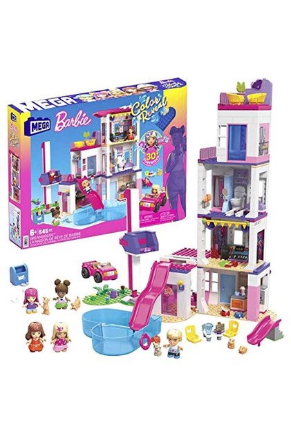Mega Barbie Color Reveal Rüya Evi Yapı Seti, 5 Mini Bebek Ve 6 Hayvanla 25'ten Fazla Sürpriz Içerir