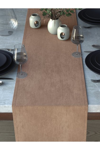 Velvet Textured Sand Beige Runner