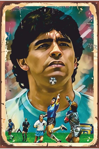 Maradona Retro Wooden Poster