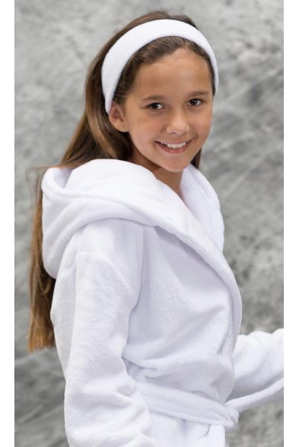 Unisex Young White Cotton Bathrobe