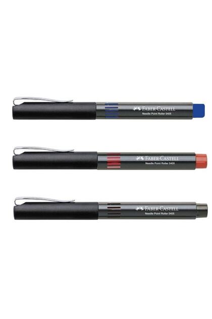 Faber-castell Needle Point Roller 3 Colors (red, Blue, Black) Needle Tip 0.5