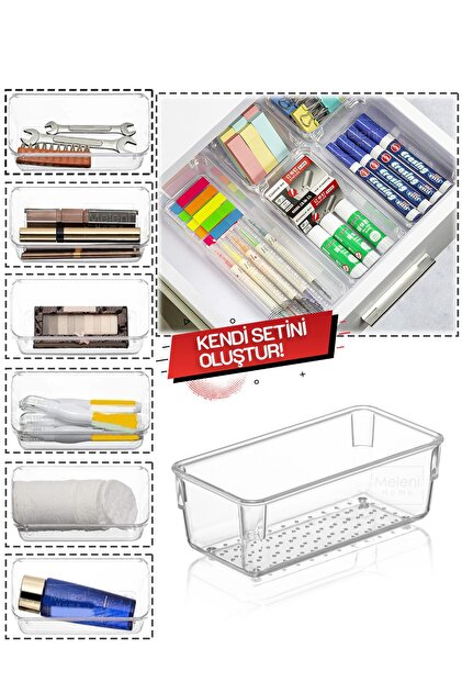 Çekmece Içi Düzenleyici, Modüler Saklama Kabı - Makyaj Takı Organizeri - 15 X 7,5 Cm