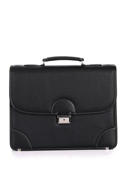 15.6 Inch A4 and File Compatible Briefcase with Laptop Compartment Black