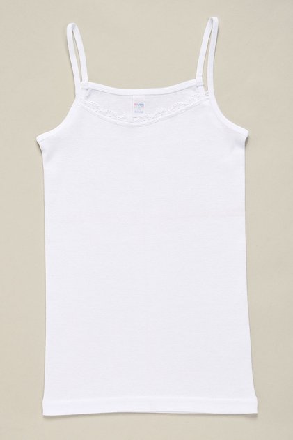 Girl's White 3-Piece Ribbed Girl's Tank Top