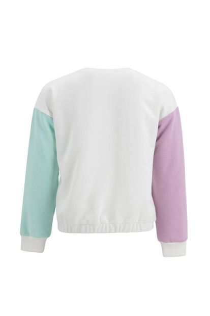 DeFacto Kız Çocuk Kral Şakir Renk Bloklu Sweatshirt - 5