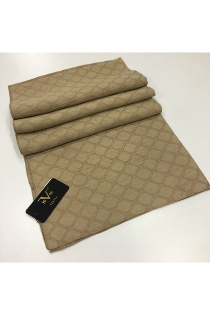 Koyu Krem Gold Jakarlı Modal Şal 70x200 Cm Eşarp Askısı Ve Hediyelik Seti Ile Birlikte