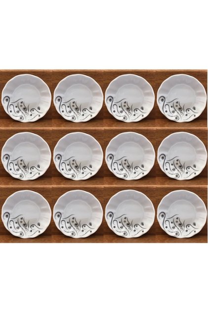 Porcelain Silver Yakamoz Tea Plate Set of 12