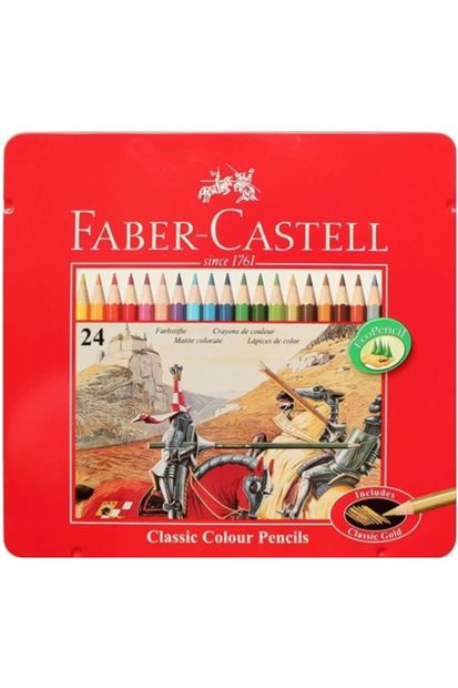 Faber Castell Faber-castell Metal Kutu Boya Kalemi 24 Renk - 1