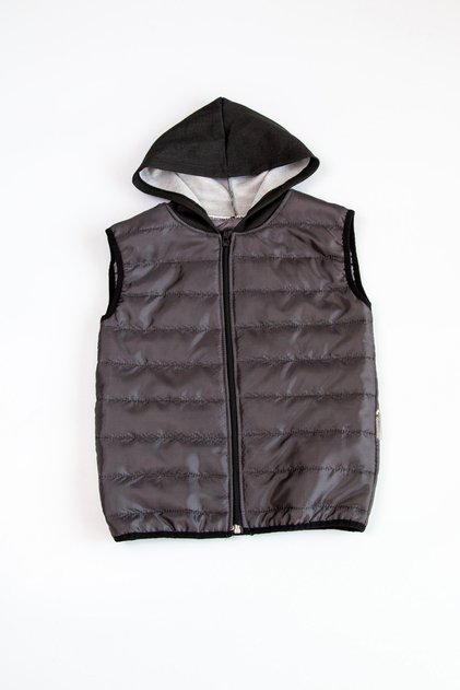 Gray Hooded Inflatable Children's Vest