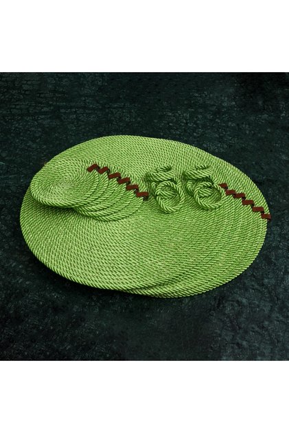 American Serving Plate Set Pistachio Green 6 Plates and 6 Coasters and 6 Napkin Holders