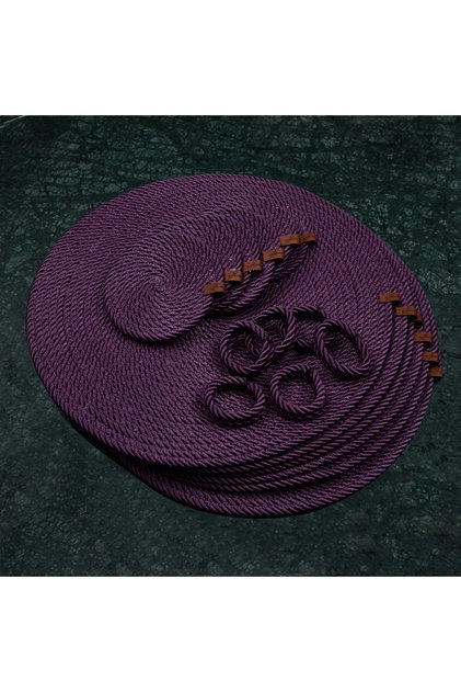 American Service Plate Set Plum 6 Pieces Plate Pad 6 Pieces Cup Pad 6 Pieces Napkin Holder