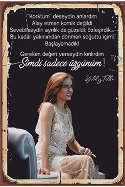 Hayat Poster Yldz Tilbe Szleri Arabesk Retro Ahap Poster - Fiyat,  Yorumlar